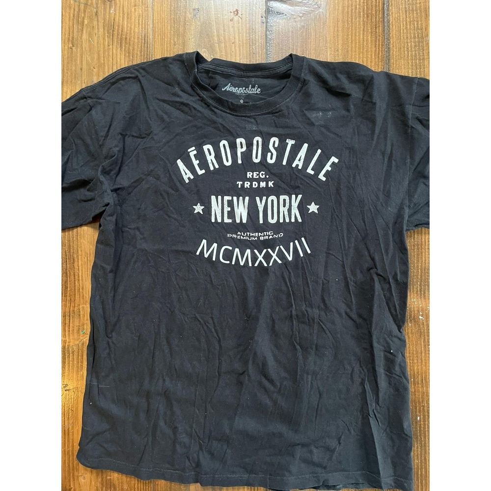 Aeropostale Mens‎ Black Graphic T Shirt New York MCMXXVII XL